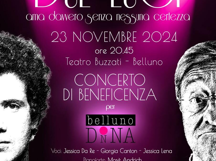 Belluno, #25Novembre: concerto di beneficenza per BellunoDonna