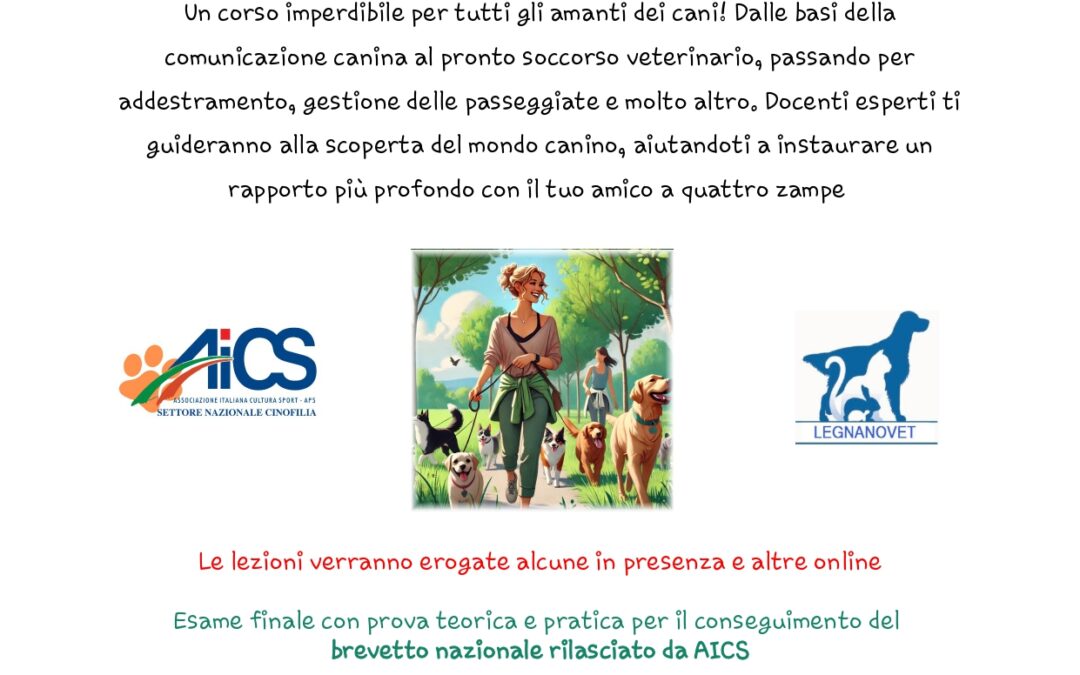 Cinofilia, corso per dog sitter