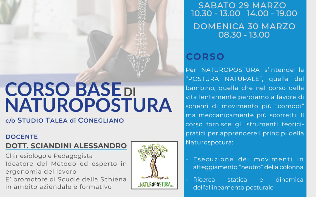 Treviso, Corso Base di Naturopostura a Conegliano il 29 e 30 marzo